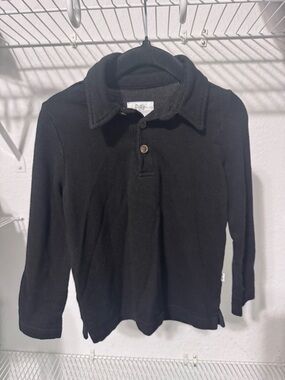 Little Sleepies Black Long-Sleeve Polo